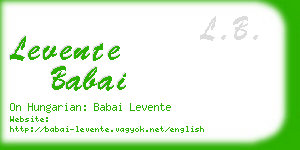 levente babai business card